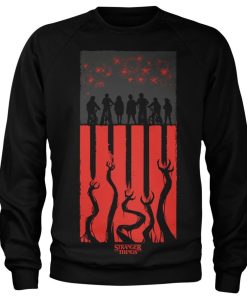 Mann Shirtstore | Stranger Things Flag Sweatshirt Black