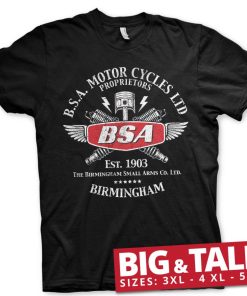 Mann Shirtstore | B.S.A. Motor Cycles Sparks Big & Tall T-Shirt Black