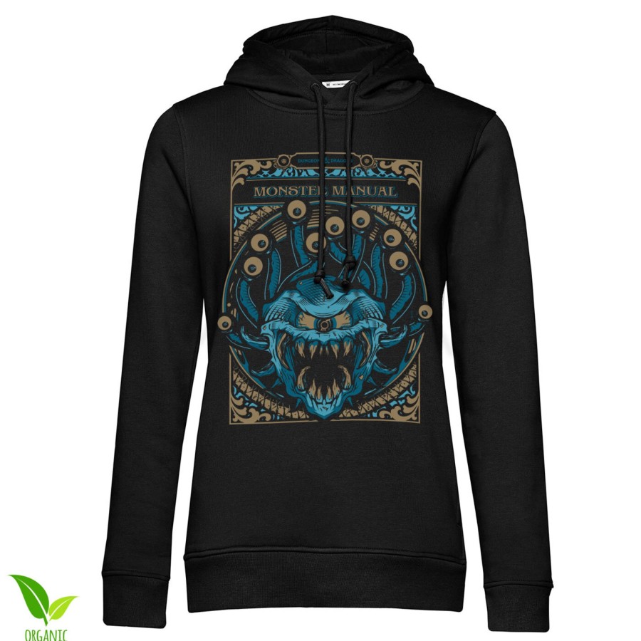 Kvinna Shirtstore | Monsters Manual Girls Hoodie Black