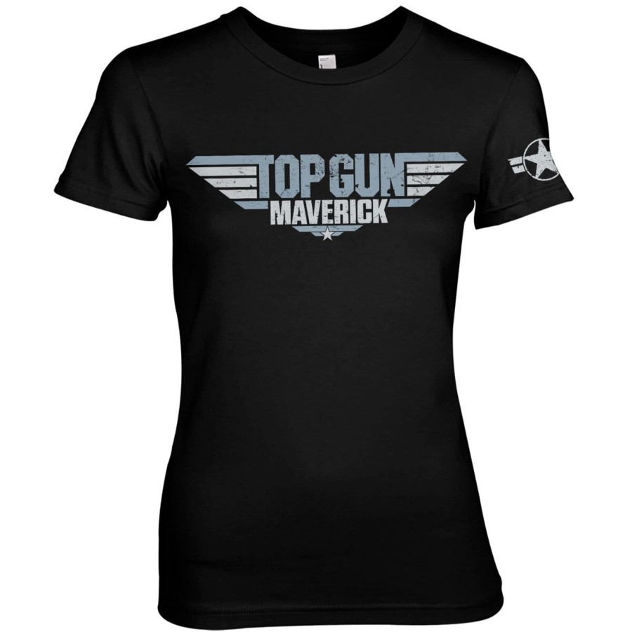 Kvinna Shirtstore | Top Gun Maverick Distressed Logo Girly Tee