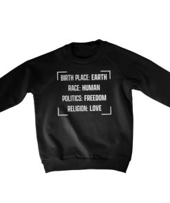 Barn Shirtstore | Birthplace - Earth Kids Sweatshirt Black