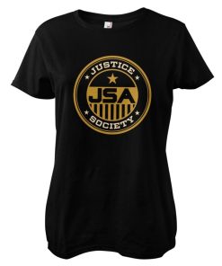 Kvinna Shirtstore | Adam - Justice Society Girly Tee Black