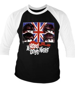 Mann Shirtstore | A Hard Days Night Baseball 3/4 Sleeve Tee White-Black