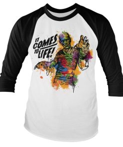 Mann Shirtstore | Colorful Mummy Baseball Long Sleeve Tee Whiteblack