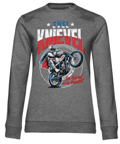 Kvinna Shirtstore | Evel Knievel Wheelie Girly Sweatshirt