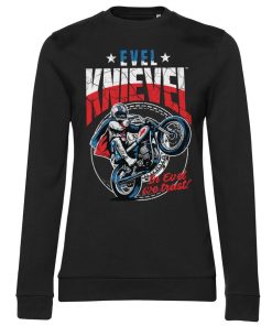 Kvinna Shirtstore | Evel Knievel Wheelie Girly Sweatshirt