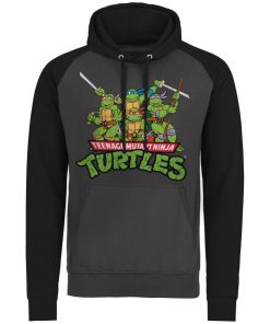 Mann Shirtstore | Turtles Distressed Group Baseball Hoodie Darkgrey-Black