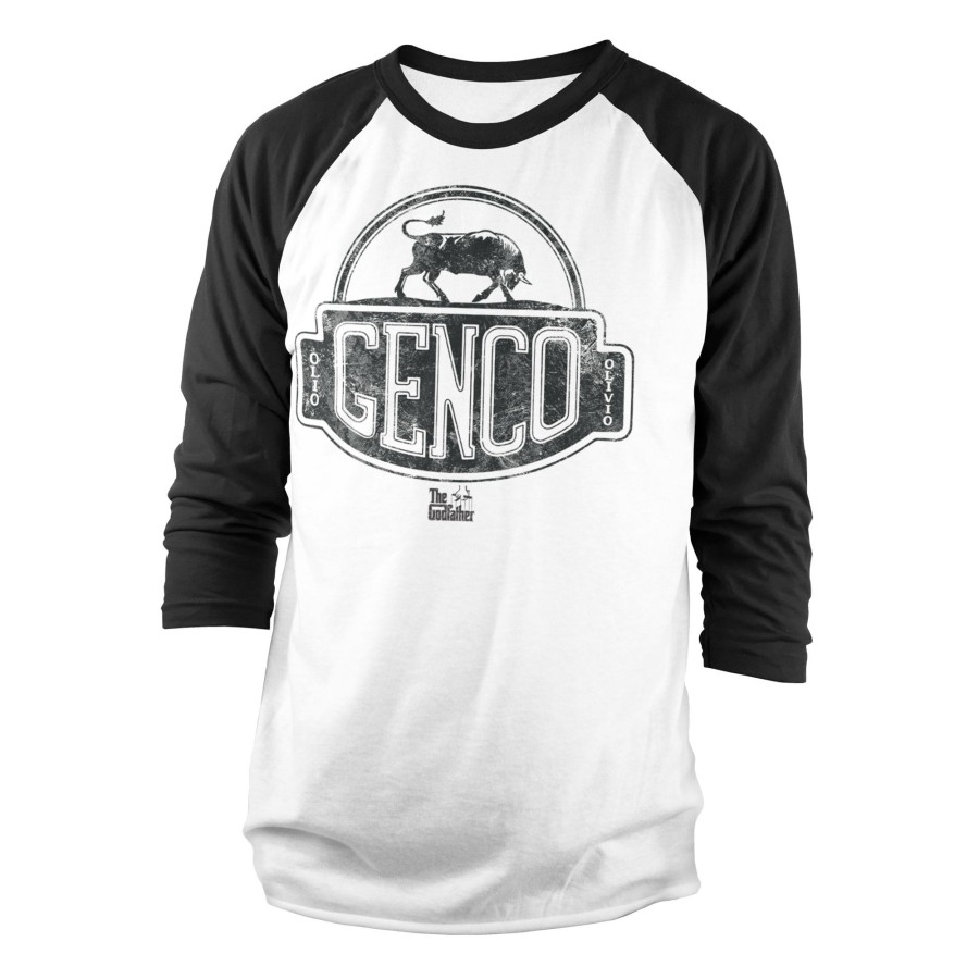 Mann Shirtstore | Genco Olive Oil Baseball Long Sleeve Tee White-Black
