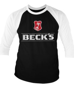 Mann Shirtstore | Beck'S Logo Baseball 3/4 Sleeve Tee White-Black