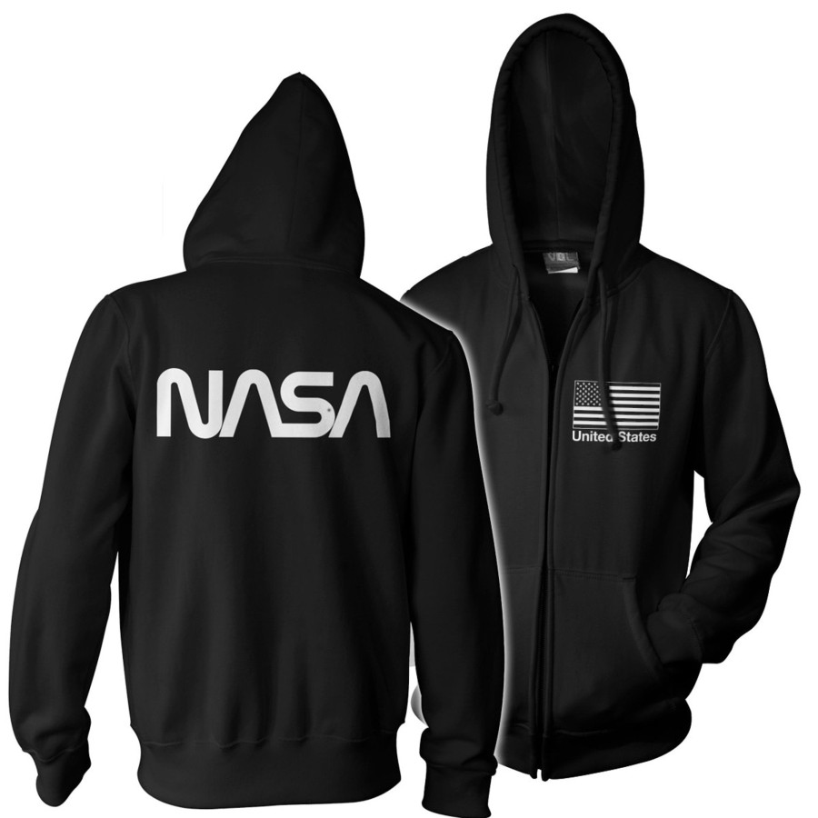 Mann Shirtstore | Nasa Flag Zipped Hoodie Black