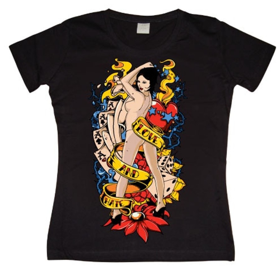 Kvinna Shirtstore | Love And Hate Pin-Up Girly Tee