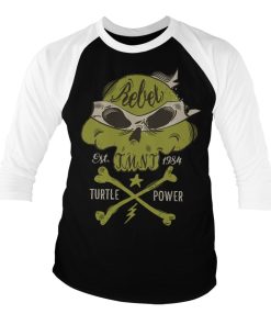 Mann Shirtstore | Tmnt - Rebel Turtle Power Baseball 3/4 Sleeve Tee White-Black