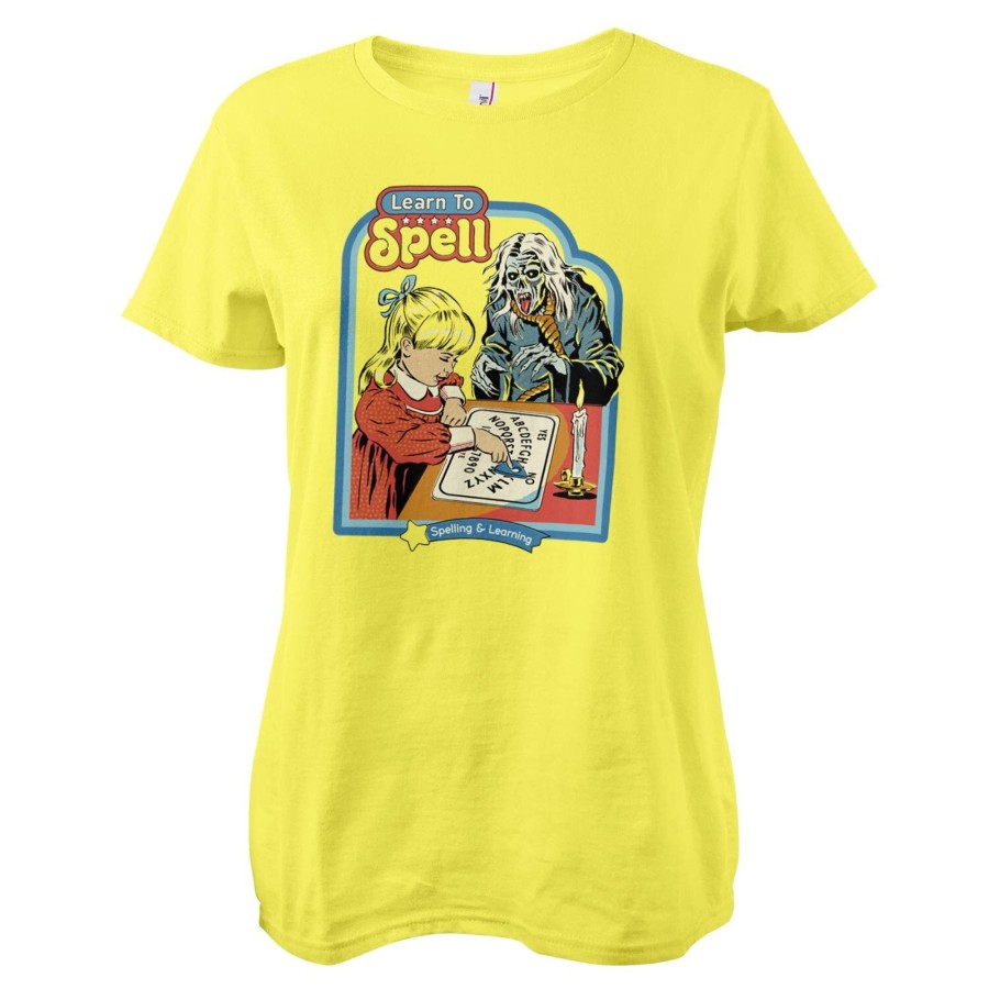 Kvinna Shirtstore | Learn To Spell Girly Tee Yellow