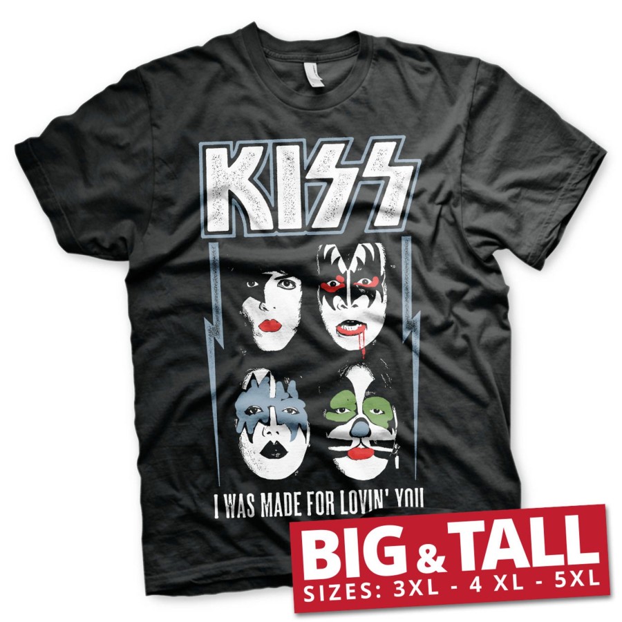 Mann Shirtstore | Kiss - I Was Made For Lovin' You Big & Tall T-Shirt Black