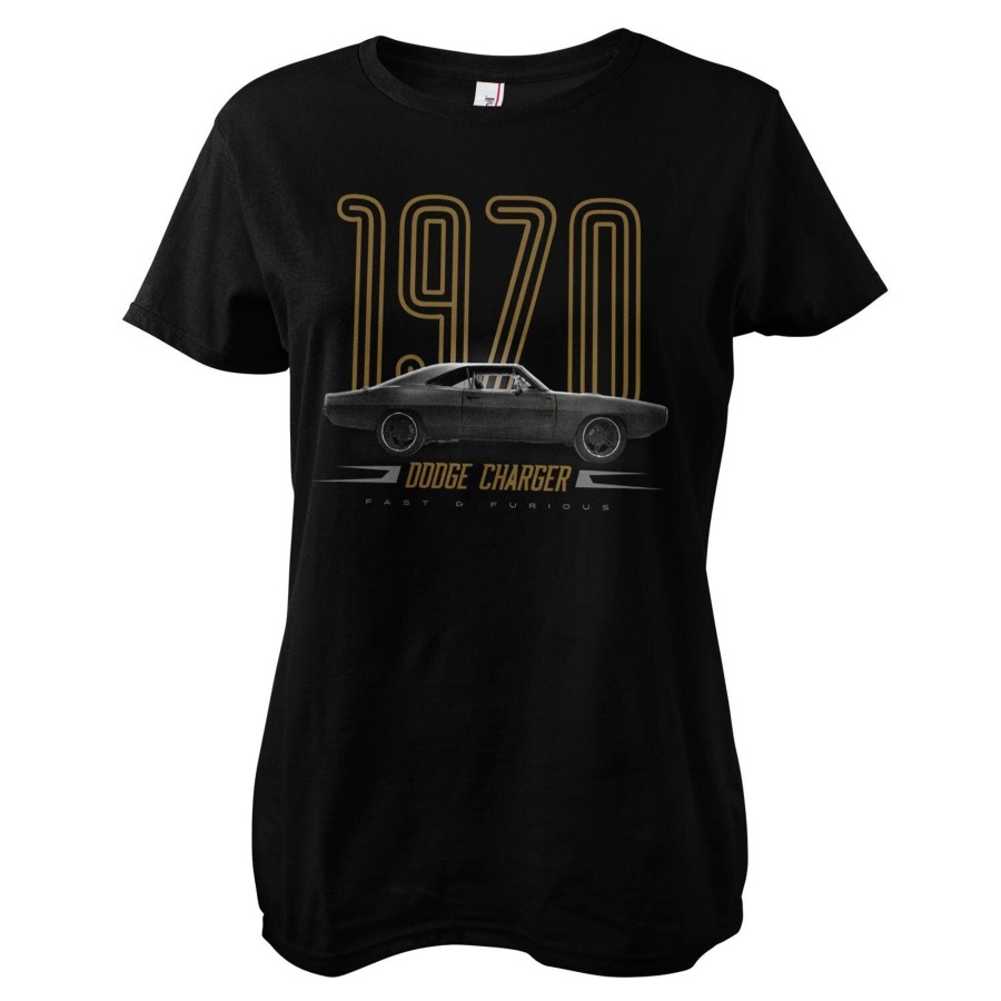 Kvinna Shirtstore | 1970 Dodge Charger Girly Tee Black