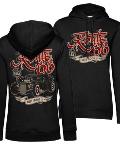 Kvinna Shirtstore | Us 66 Hot Rods Girls Hoodie Black