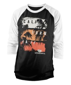 Mann Shirtstore | D&D California Palms Baseball 3/4 Sleeve Tee Whiteblack