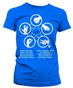 Kvinna Shirtstore | Sheldons Rock-Paper-Scissors-Lizard Game Girly T-Shirt
