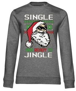 Kvinna Shirtstore | Single And Ready To Jingle Girly Sweatshirt Heather-Mediumgrey