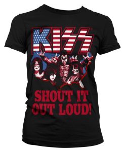 Kvinna Shirtstore | Kiss - Shout It Out Loud Girly Tee Black