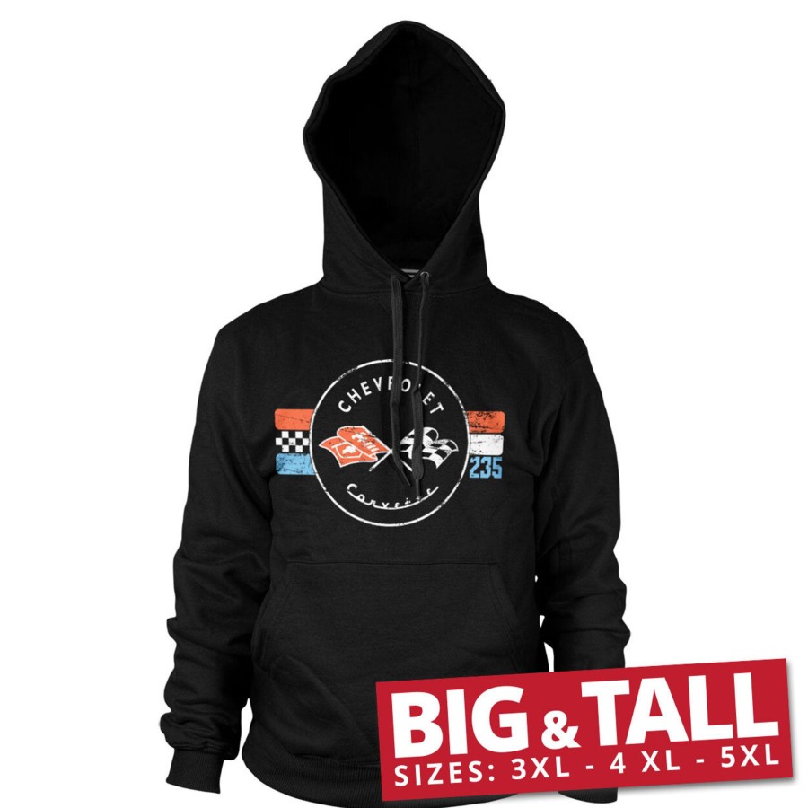 Mann Shirtstore | Corvette 235 Retro Big & Tall Hoodie Black