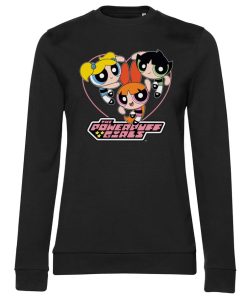 Kvinna Shirtstore | Powerpuff Girls Heart Girly Sweatshirt Black