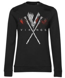 Kvinna Shirtstore | Vikings Axes Girly Sweatshirt Black