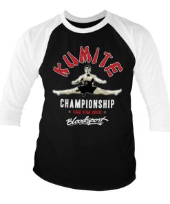 Mann Shirtstore | Bloodsport - Kumite Championship Baseball 3/4 Sleeve Tee White-Black