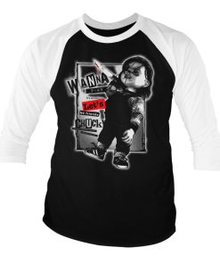 Mann Shirtstore | Chucky - Let'S Be Friends Baseball 3/4 Sleeve Tee Whiteblack