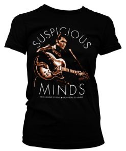 Kvinna Shirtstore | Elvis Presley - Suspicious Minds Girly Tee Black