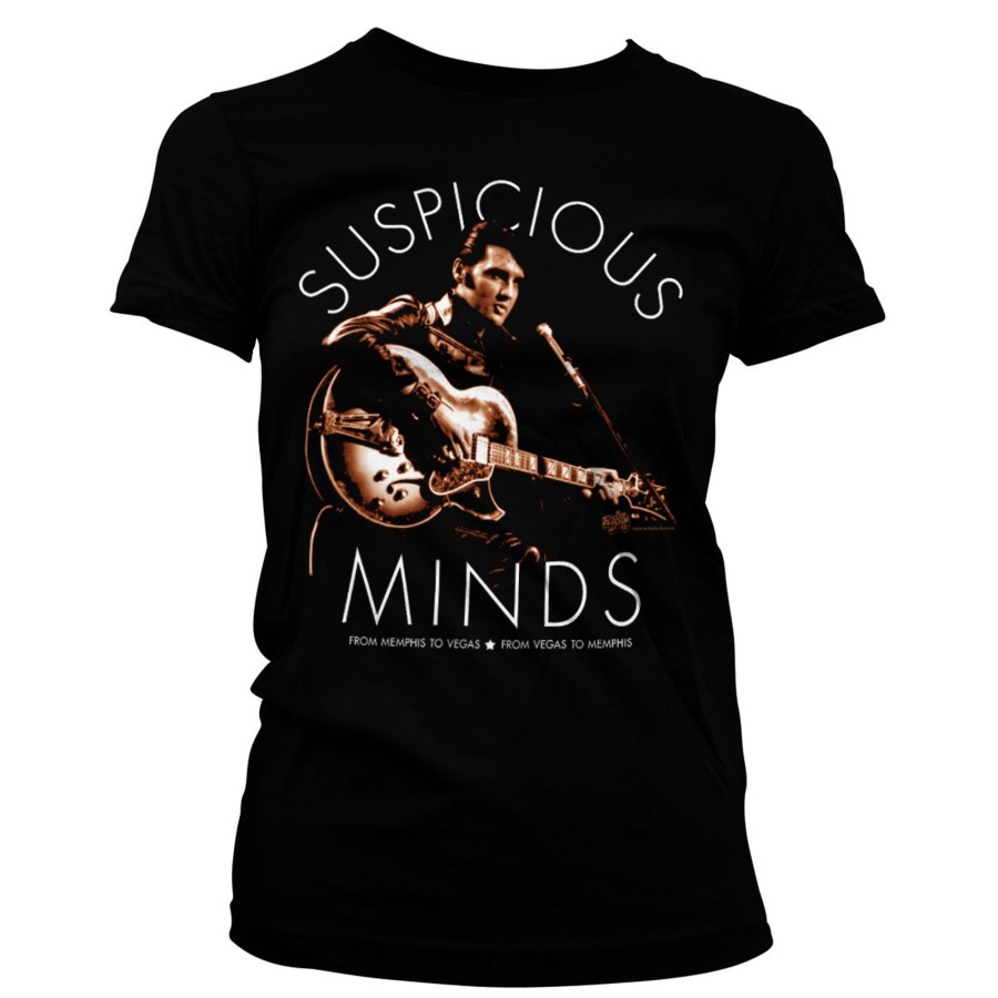 Kvinna Shirtstore | Elvis Presley - Suspicious Minds Girly Tee Black