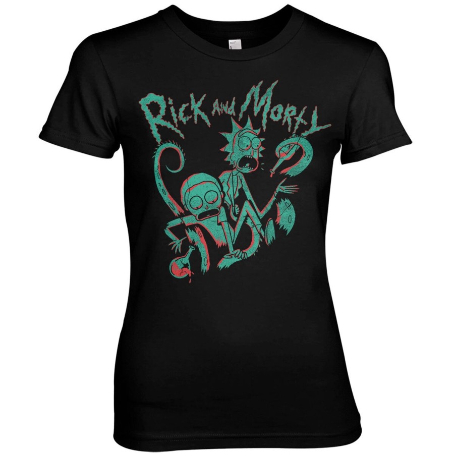 Kvinna Shirtstore | Rick And Morty Duotone Girly Tee Black