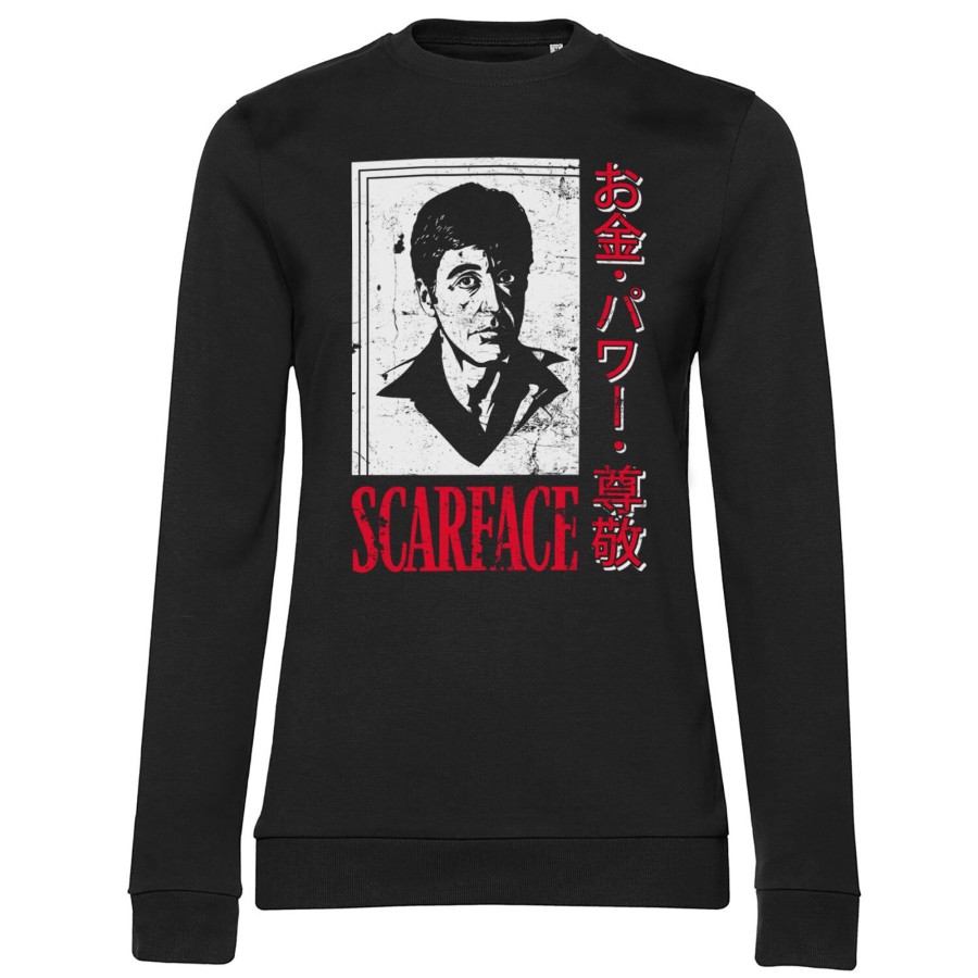 Kvinna Shirtstore | Scarface - Japanese Girly Sweatshirt Black