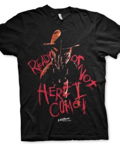Mann Shirtstore | A Nightmare On Elm Street - Here I Come T-Shirt Black