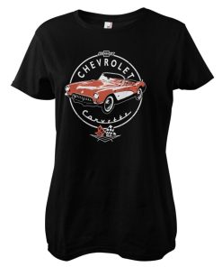 Kvinna Shirtstore | Corvette C1 Retro Girly Tee Black