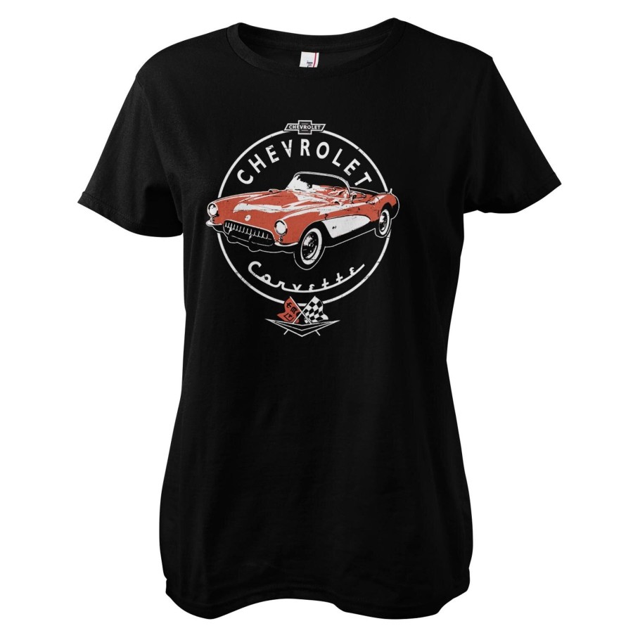 Kvinna Shirtstore | Corvette C1 Retro Girly Tee Black