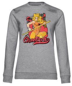 Kvinna Shirtstore | Thundercats - Cheetara Distressed Girly Sweatshirt Heathergrey