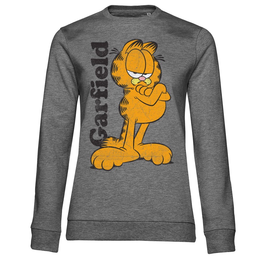 Kvinna Shirtstore | Garfield Girly Sweatshirt Mediumheathergrey
