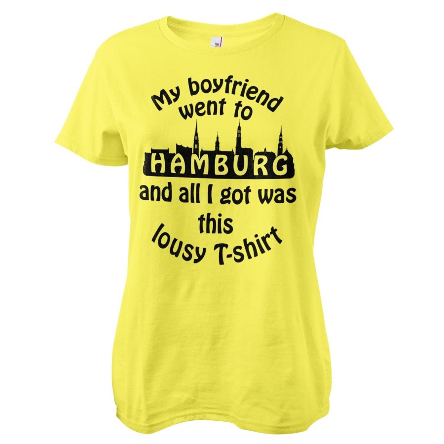 Kvinna Shirtstore | My Boyfriend Went To Hamburg Girly Tee Yellow