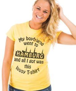 Kvinna Shirtstore | My Boyfriend Went To Hamburg Girly Tee Yellow