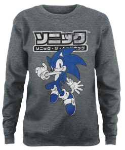 Kvinna Shirtstore | Sonic The Hedgehog Japanese Logo Girly Sweatshirt