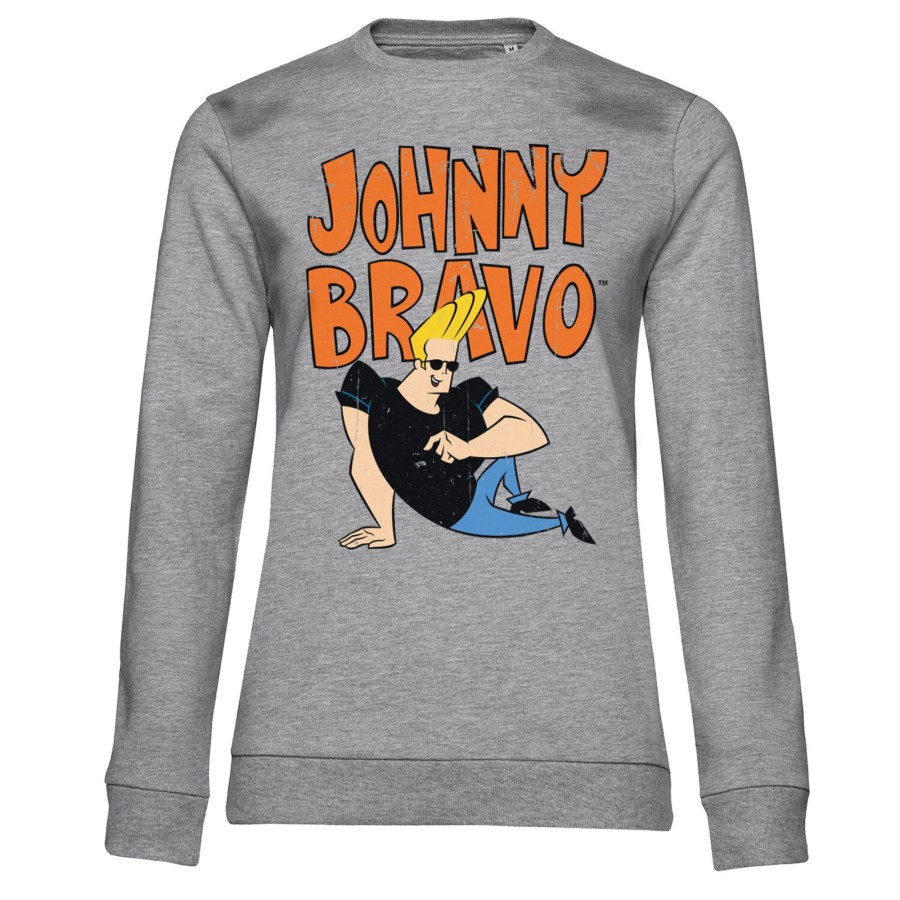 Kvinna Shirtstore | Johnny Bravo Girly Sweatshirt Heathergrey