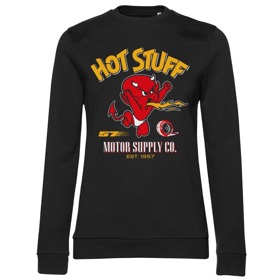 Kvinna Shirtstore | Hot Stuff - Motor Supply Co Girly Sweatshirt Black