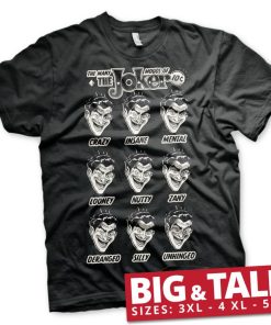 Mann Shirtstore | The Many Moods Of The Joker Big & Tall T-Shirt Black