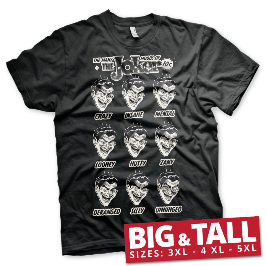 Mann Shirtstore | The Many Moods Of The Joker Big & Tall T-Shirt Black