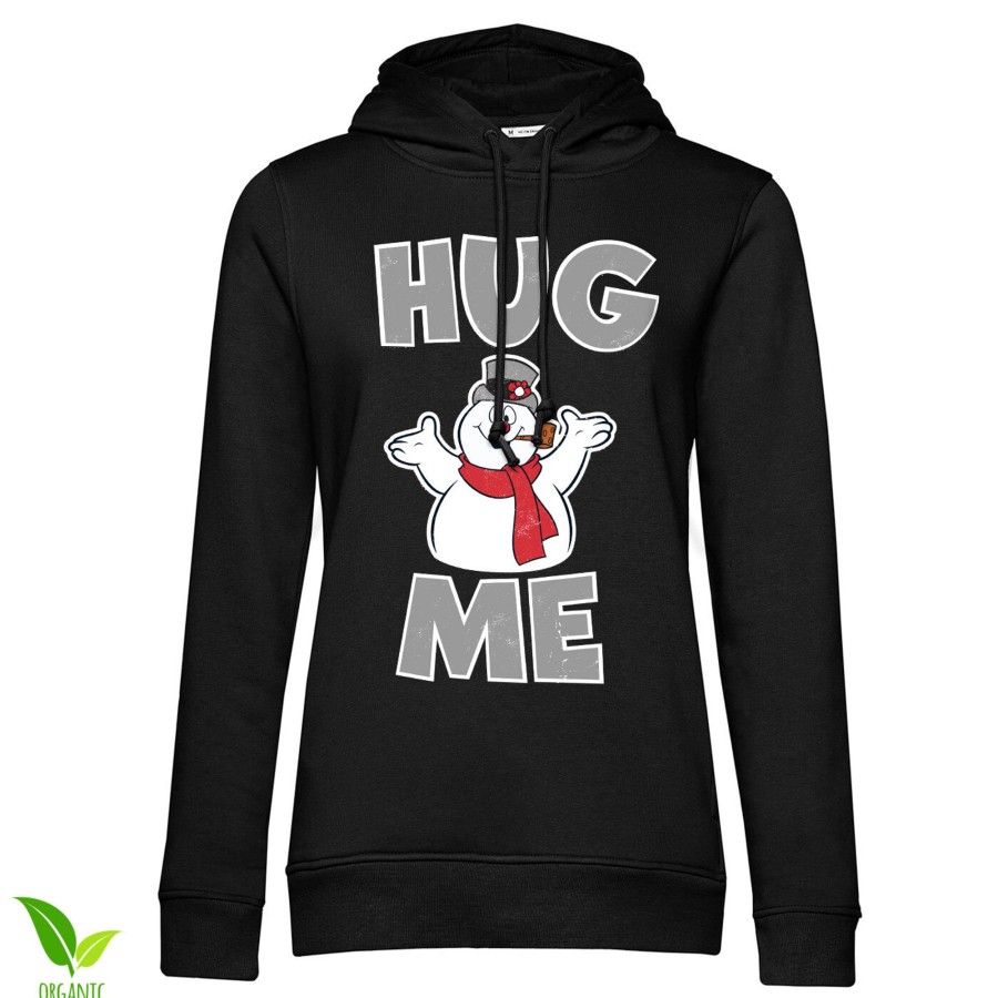 Kvinna Shirtstore | Frosty The Snowman - Hug Me Girls Hoodie Black