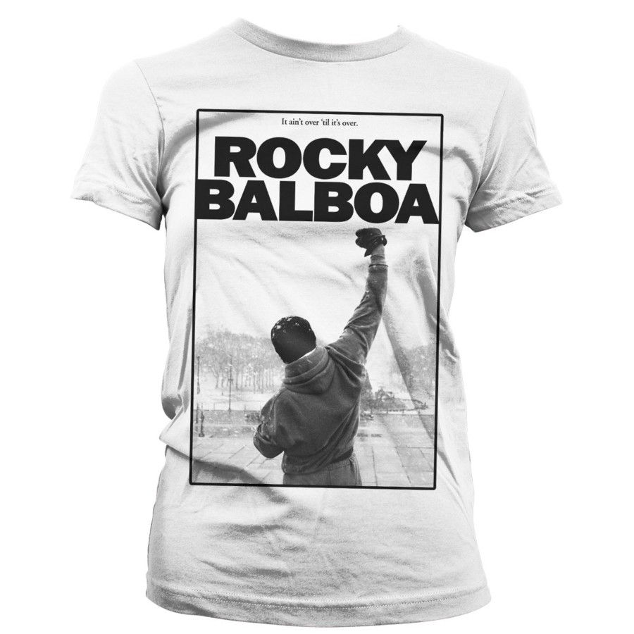Kvinna Shirtstore | Rocky Balboa - It Ain'T Over Girly Tee White
