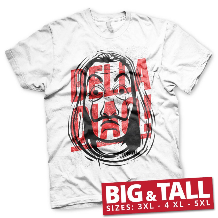 Mann Shirtstore | Masked Bella Ciao Big & Tall T-Shirt White