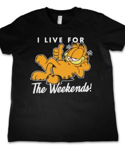 Barn Shirtstore | Garfield - Live For The Weekend Kids T-Shirt Black