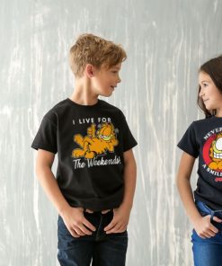 Barn Shirtstore | Garfield - Live For The Weekend Kids T-Shirt Black